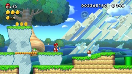 New Super Mario Bros. U 1-1 and we couldn’t even recreate that tiny incline the goomba's trundling down, let alone a proper slope to slide on.