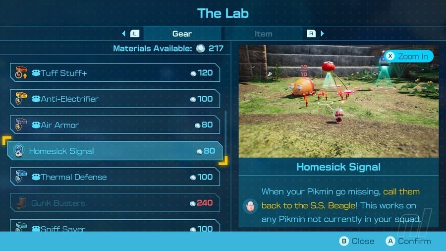 Pikmin 4 All Gear & Item upgrades