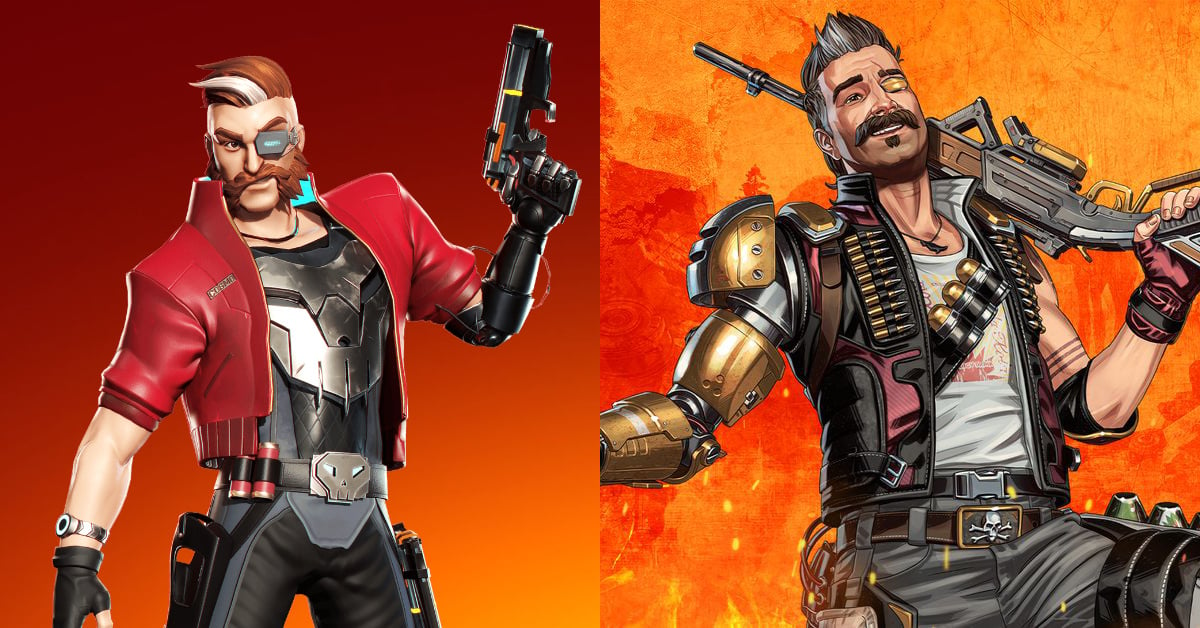 On the left, the BulletVille hunter;  on the right, the fuse of Apex Legends