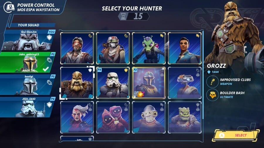 Star Wars: Hunters - Character Select