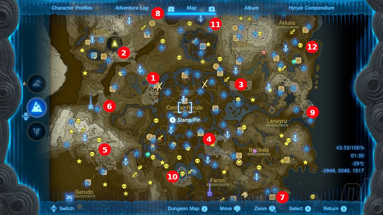 Interactive map of The Legend of Zelda: Tears of the Kingdom - Meristation