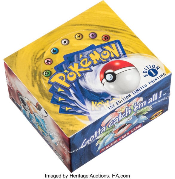 Sealed First Edition Pokémon Trading Card Booster Box Sells For A