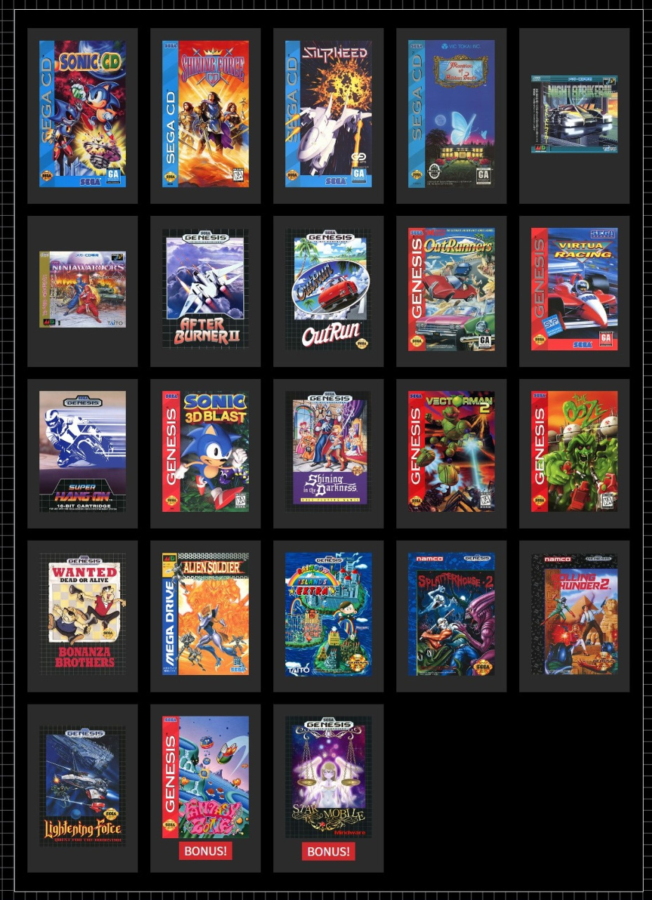 sega mega drive mini 2 game list