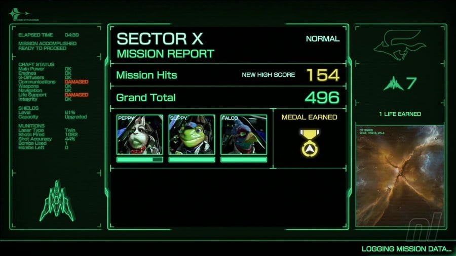 Medal earned screen in Star Fox on Switch 2