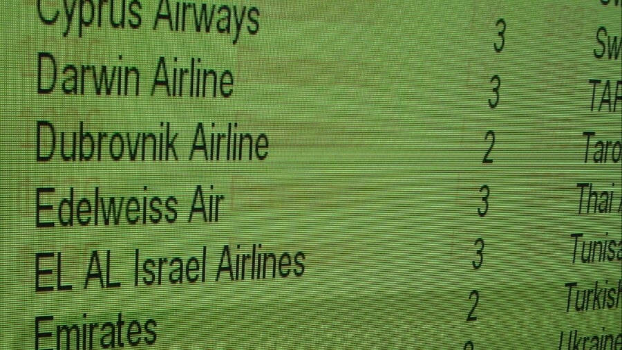 An example of a burn in on an airport screen (airports are a great place to see it)