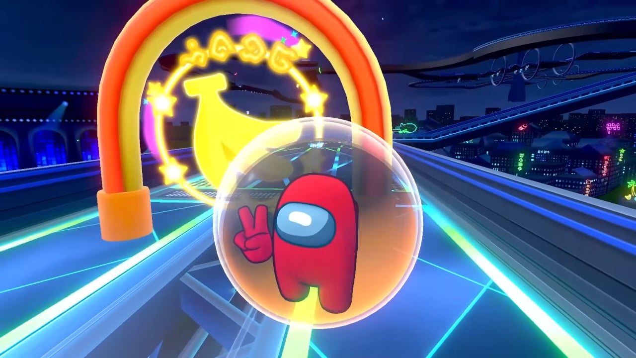 Super Monkey Ball Banana Rumble Update Adds Among Us DLC