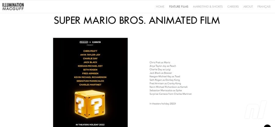 Animated film Super Mario Bros.