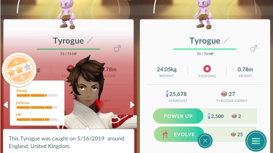 Tyrogue To Hitmonchan Stats Example