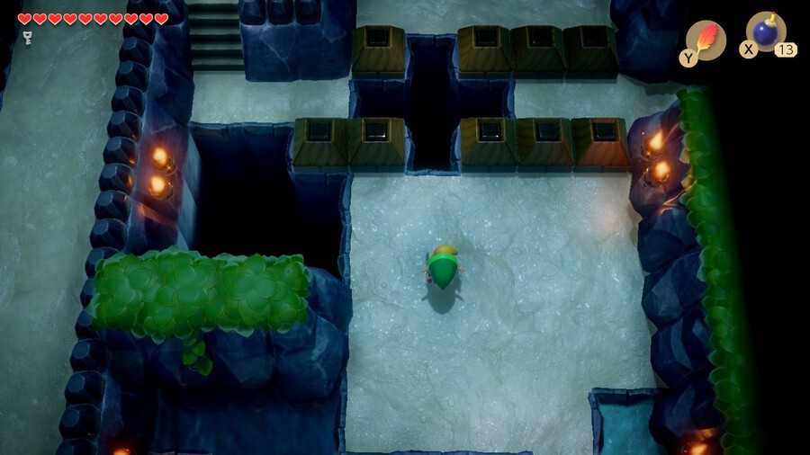 Link prepares to jump the chasm from another direction