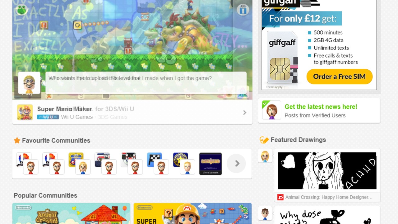 Miiverse が Web デザインを大幅にリニューアルし、広告を導入