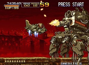 Shooting down big bosses in Metal Slug 2