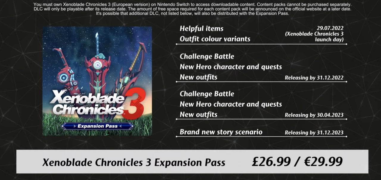 Xenoblade Chronicles 3, DLC & Expansion Pass
