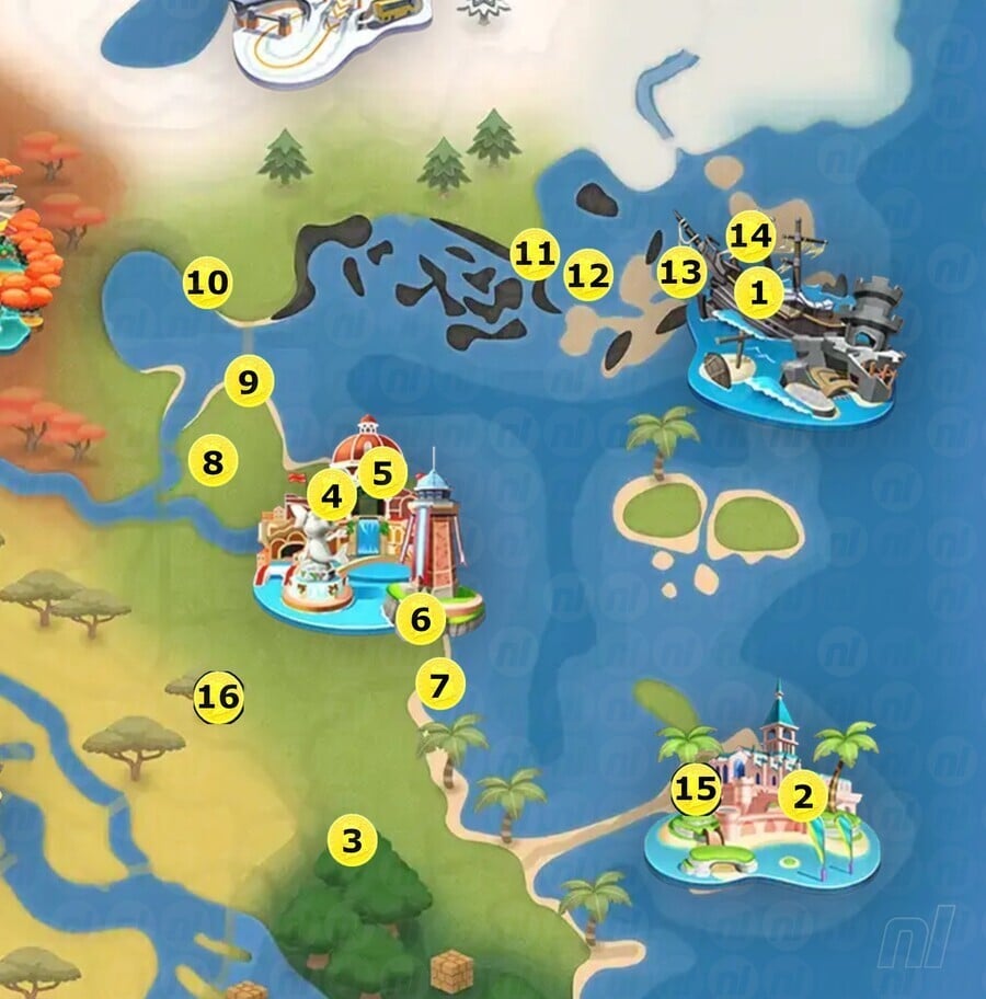 Coastal Region Peach Medallion Map Mario Kart World