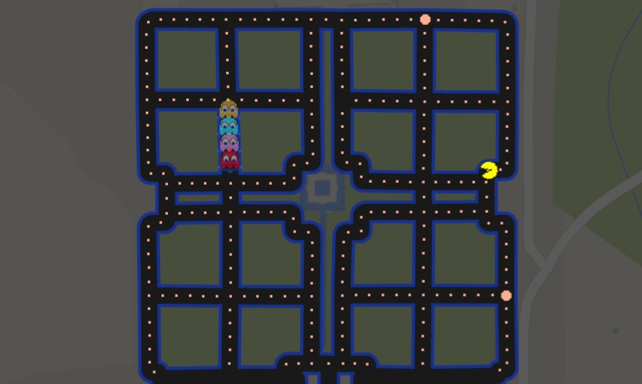 Pac Man Google Maps