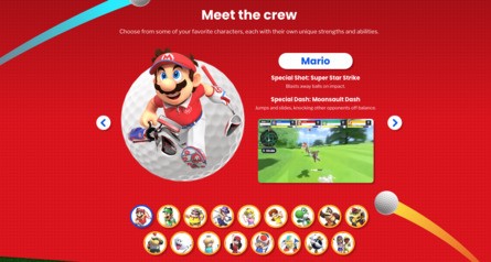 Mario Golf Super Rush website