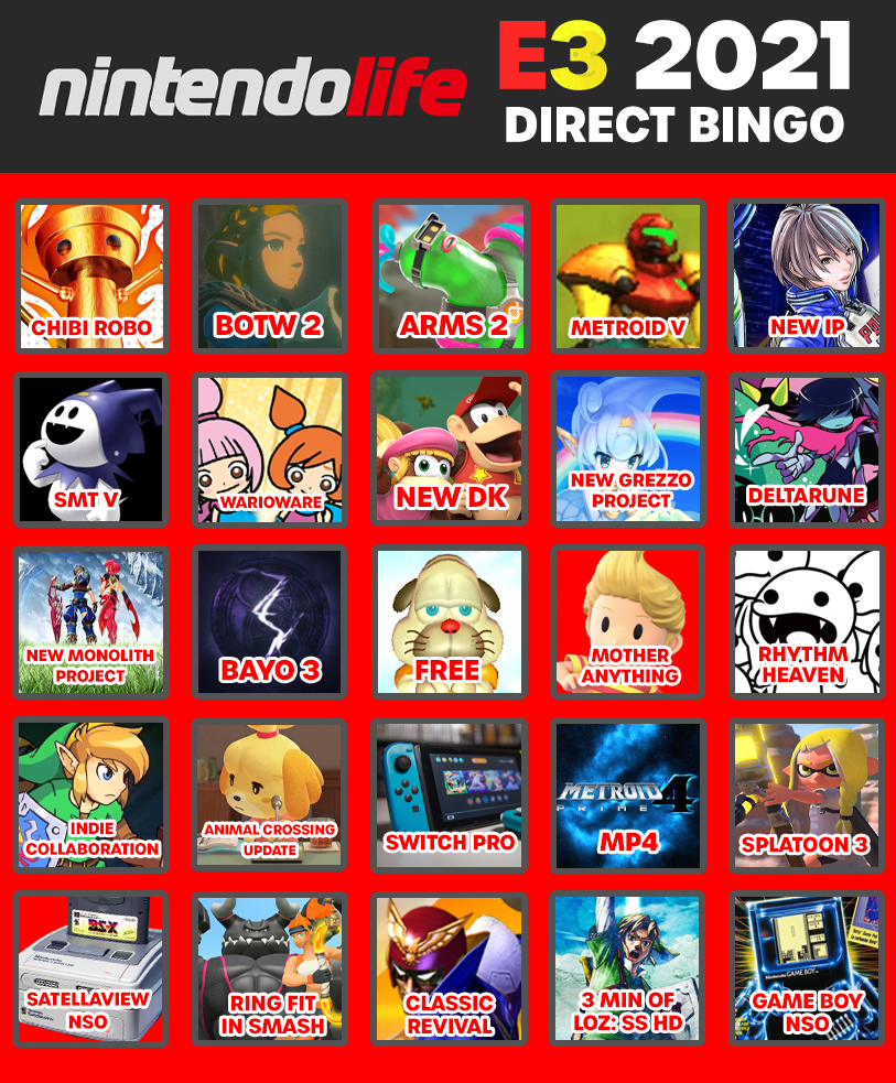 E3: Get Your Nintendo Life E3 2021 Bingo Cards Here! 