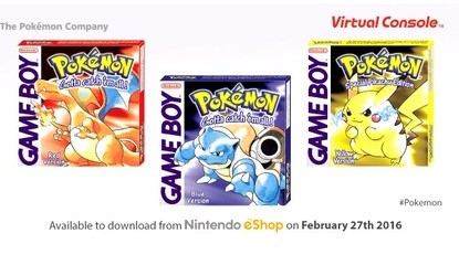 Pokémon Red, Blue & Yellow Are Coming To The 3DS Virtual Console on 27th February, 2016