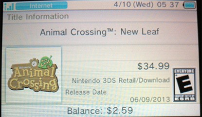 Animal Crossing: New Leaf Pricing Emerges On North American eShop