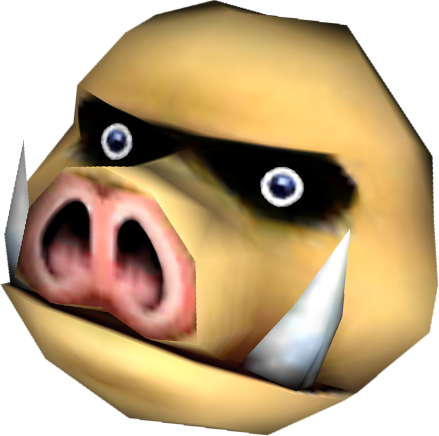 Which mask has this toothy grin?