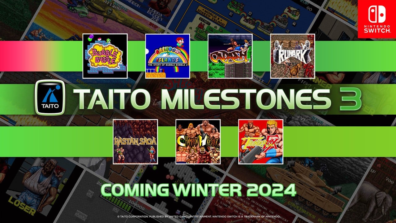 Taito Milestones 3 Coming Winter 2024, First Batch Of Video games Revealed