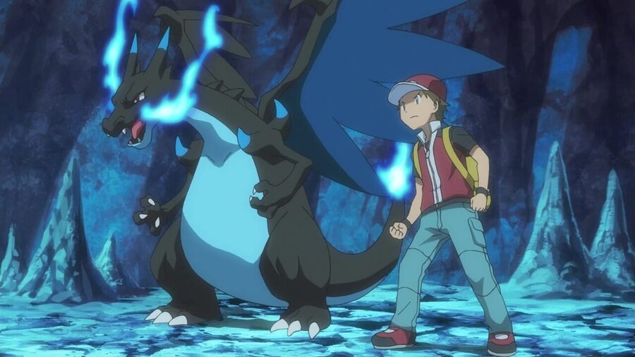 Mega Charizard X in the Pokémon anime