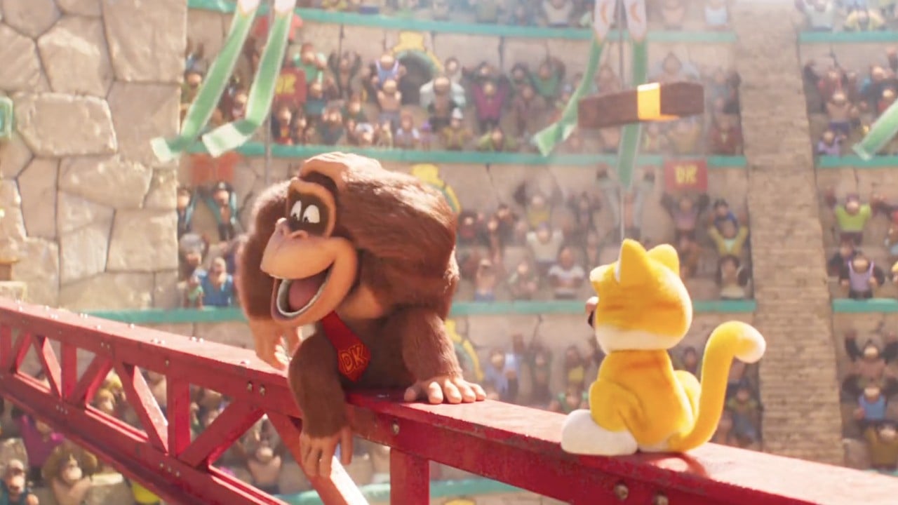 Seth Rogen's Donkey Kong and Cat Mario spar in latest Super Mario Bros  Movie clip