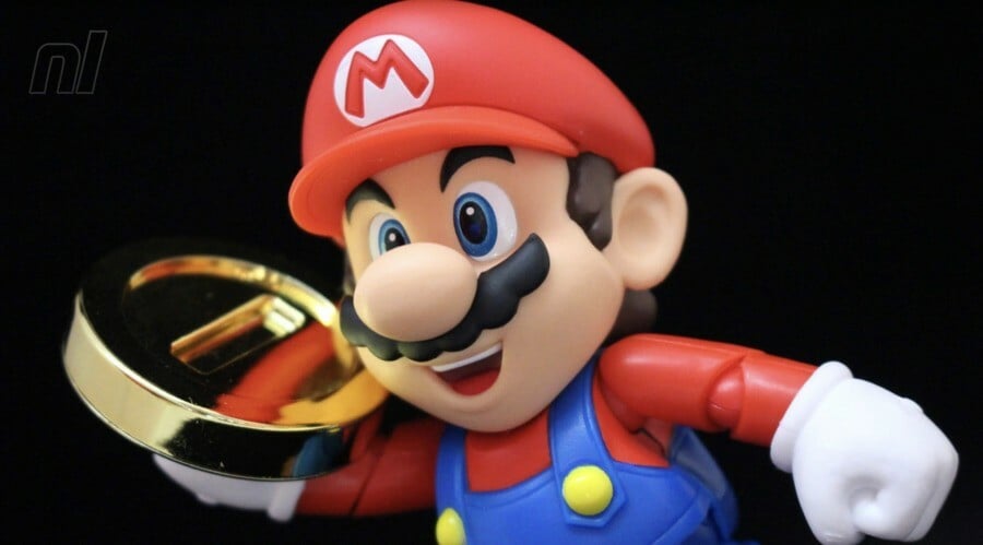Super Mario with a golden coin