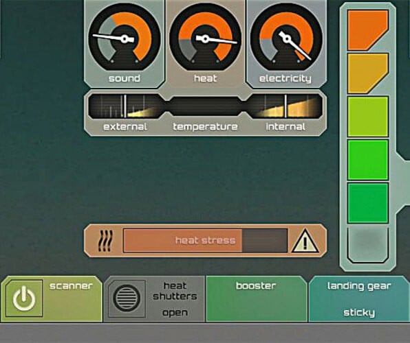 Here you can see the first draft of the GamePad user interface (top left), the 2nd iteration (bottom left) and the final look (right)