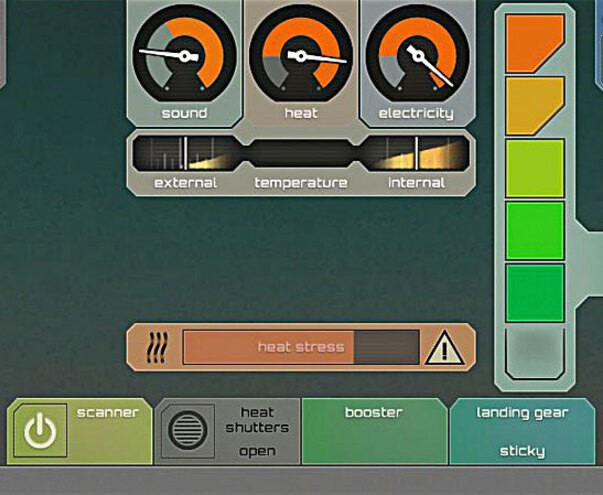 Here you can see the first draft of the GamePad user interface (top left), the 2nd iteration (bottom left) and the final look (right)