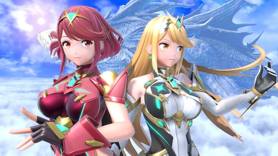Pyra and Mythra as seen in Super Smash Bros. Ultimate (2018)