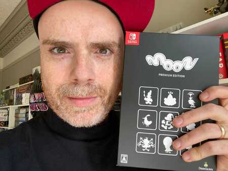 Florence with two of his favourite Switch titles