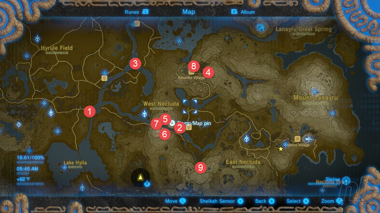 All 120 Shrines Locations in The Legend of Zelda: Breath of the Wild