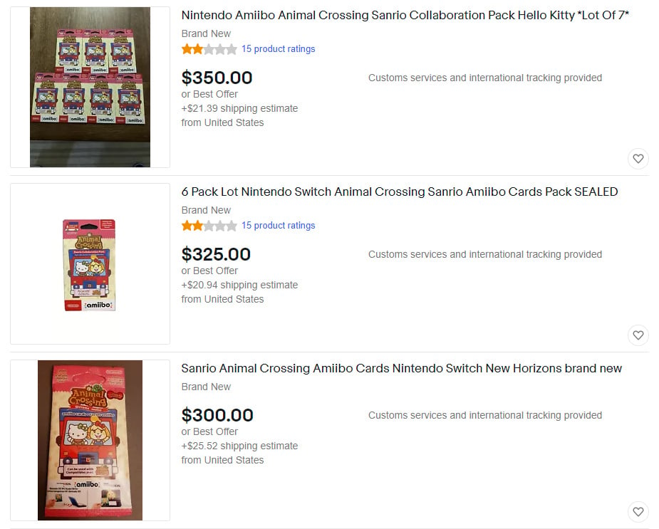 The Price Of Animal Crossing S Sanrio Amiibo Cards Are Already Skyrocketing On Ebay Nintendo Life