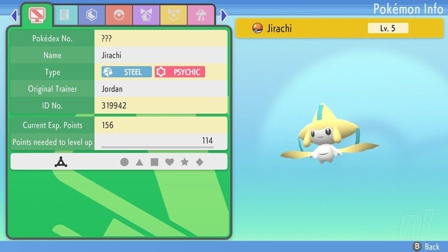 Jirachi Pokémon BDSP