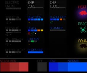 Here you can see the first draft of the GamePad user interface (top left), the 2nd iteration (bottom left) and the final look (right)