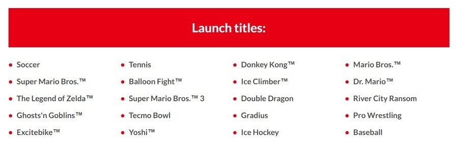 NES Launch Titles