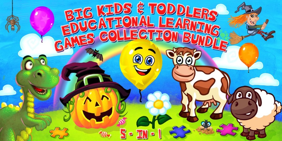 BIG Kids & Toddlers Educational Learning Games Collection Bundle 5-in-1