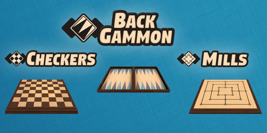 3in1 Game Collection: Backgammon + Checkers + Mills