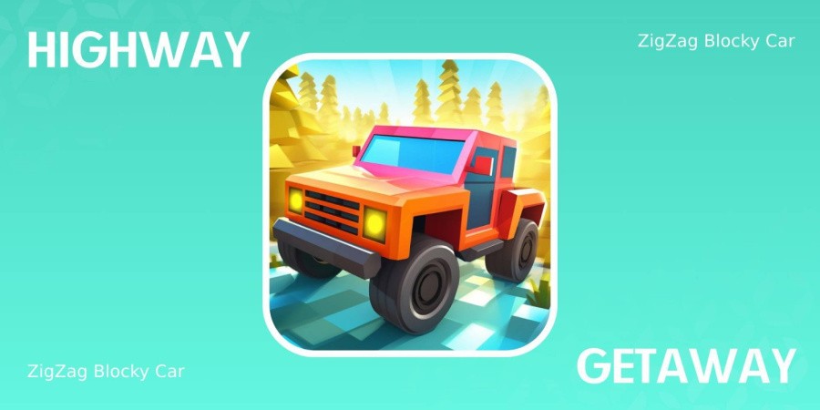 Highway Getaway: ZigZag Blocky Car