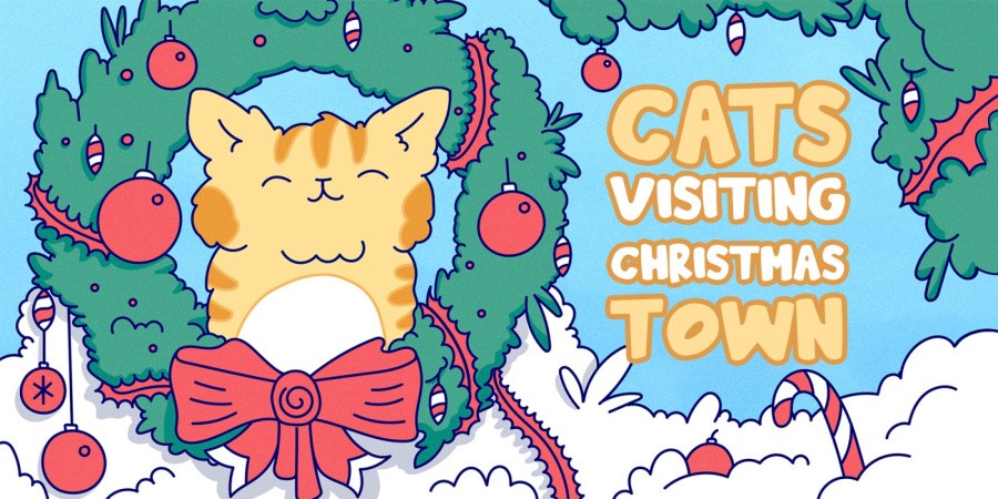 Cats Visiting Christmas Town