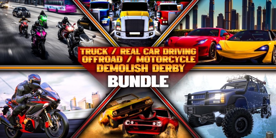 TRUCK / REAL CAR DRIVING / Offroad / Motorcycle / DEMOLISH DERBY BUNDLE