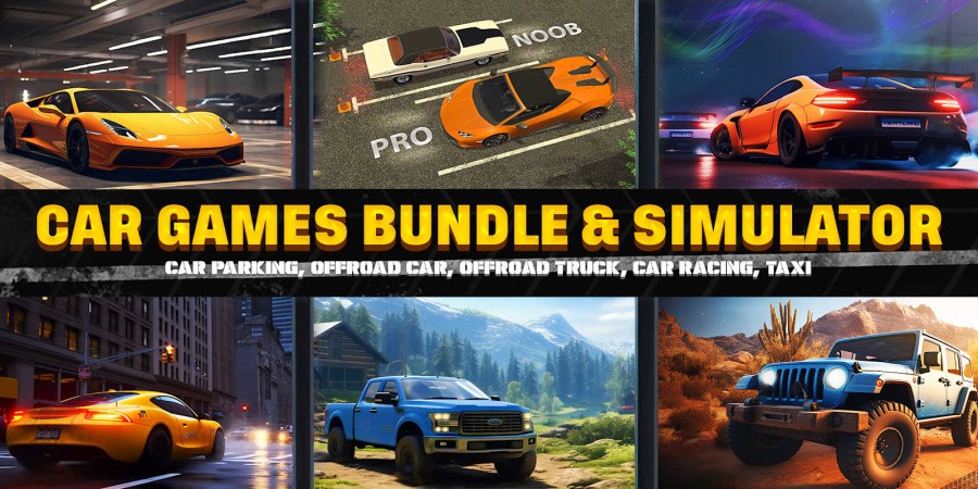 Car Games Bundle & Simulator - Car Parking, Offroad Car, Offroad Truck, Car Racing, Taxi