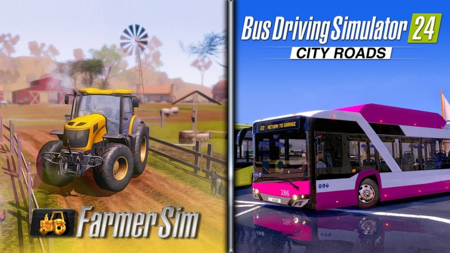 Bus Driving Simulator 24 City Roads & Farmer Simulator Bundle
