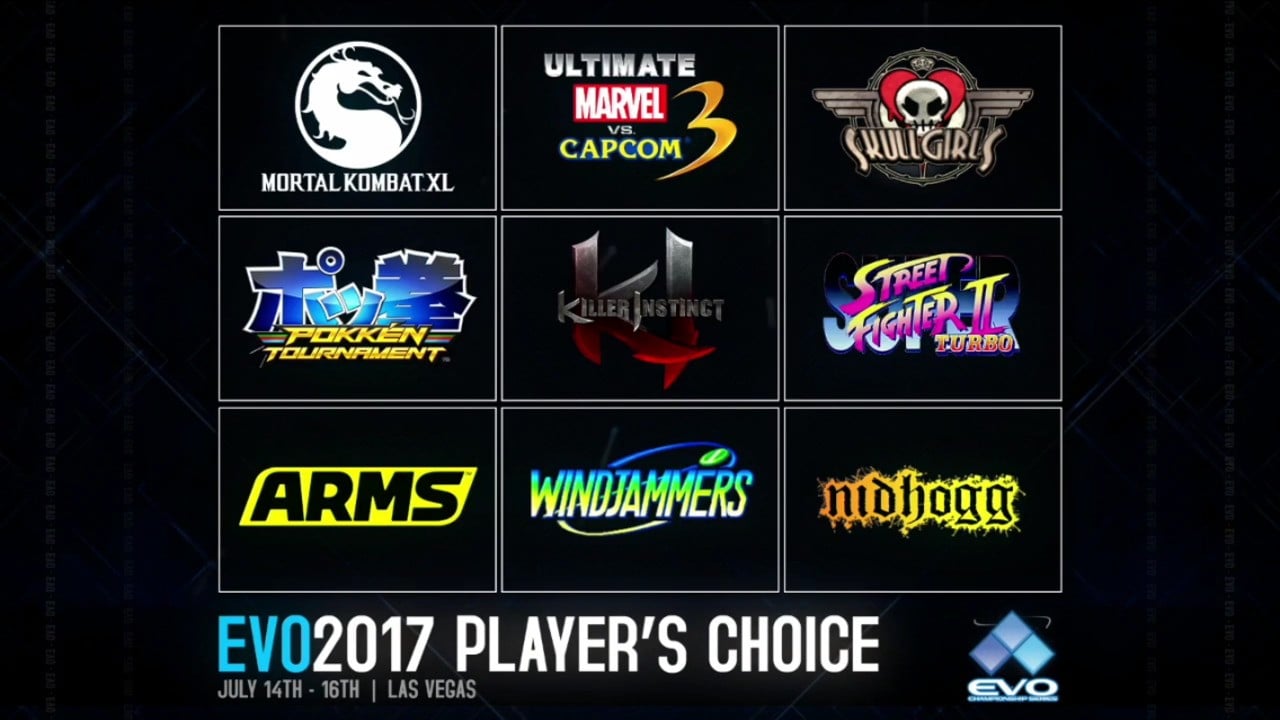 Pokkén錦標賽和武器在EVO 2017球員的選擇賽中