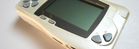 The first WonderSwan model arrived in 1999 and had a monochrome screen. Battery life was over 30 hours — and from a single AA battery, too