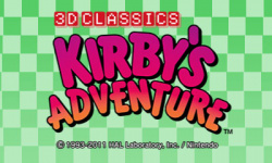 3D Classics: Kirby's Adventure Cover