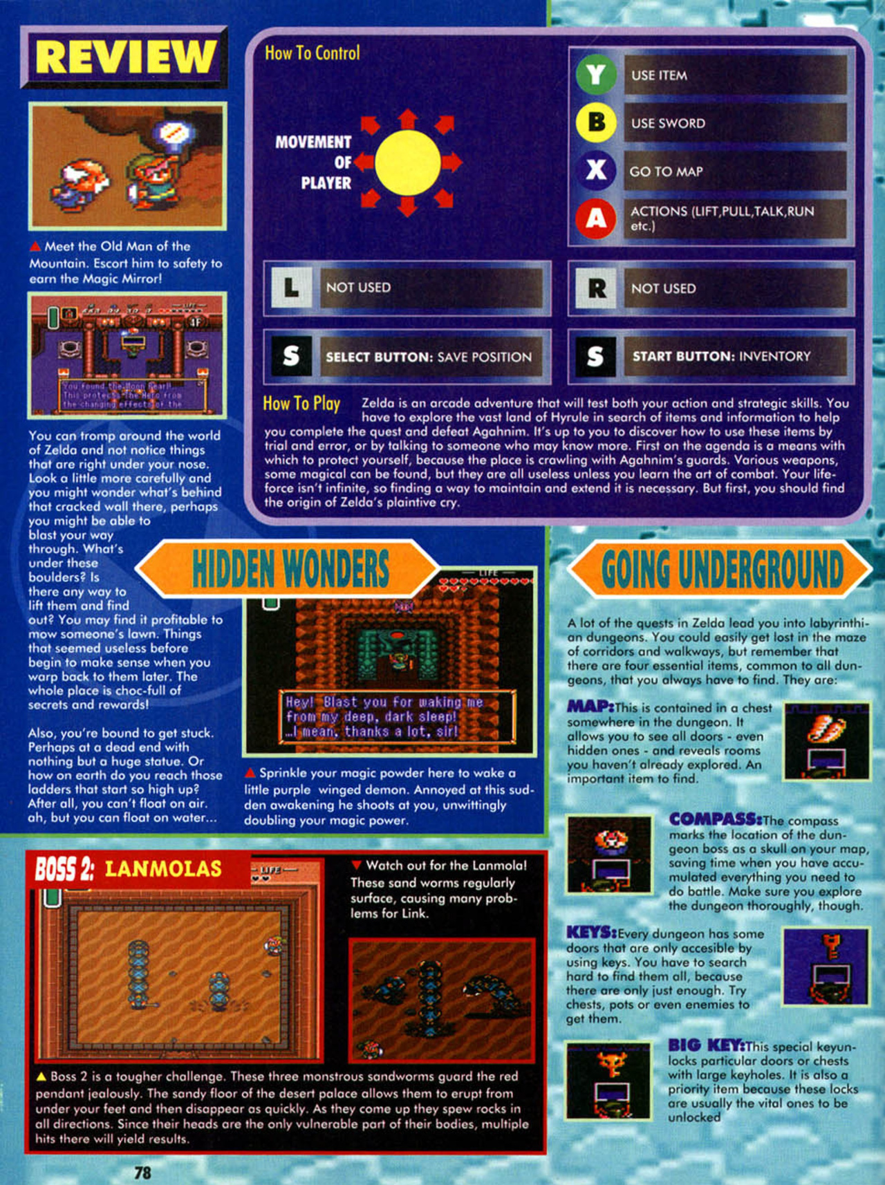 The Legend Of Zelda: Link's Awakening - Guide Part 6 - from Total Nintendo  Magazine UK - Issue 28 April 1994 : r/retrogamingmagazines