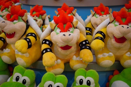 Once you exit the Mario Kart ride, you'll drift around a few corners and find yourself in this massive gift shop, decorated in racing decor and equipment