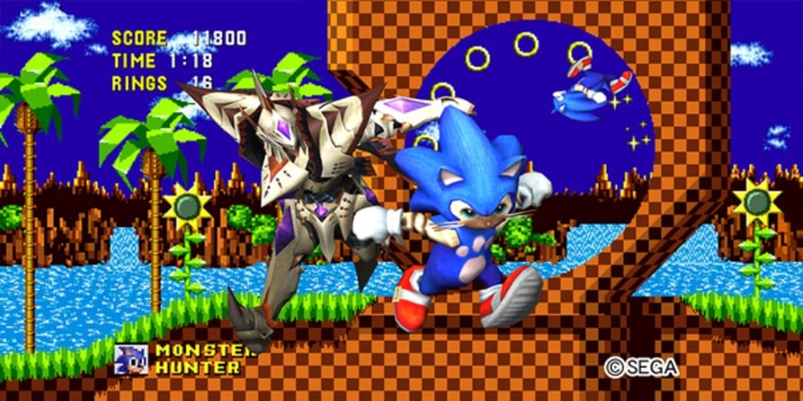 Sonic the Hedgehog collab as seen in Monster Hunter 4 Ultimate