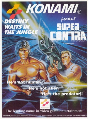 Super Contra's original arcade flyer is all kinds of awesome